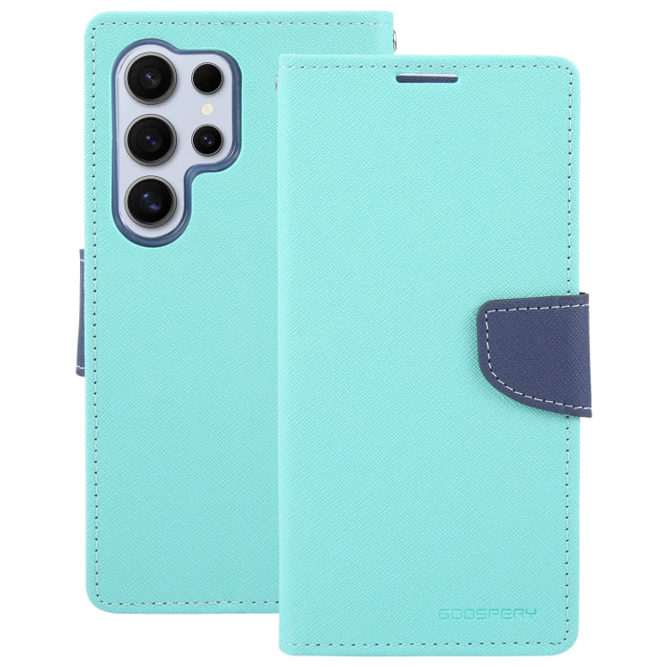Pour Samsung Galaxy S24 Ultra 5G GOOSPERY FANCY DIARY Étui de téléphone en cuir texturé (Vert Menthe)