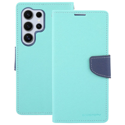 Pour Samsung Galaxy S24 Ultra 5G GOOSPERY FANCY DIARY Étui de téléphone en cuir texturé (Vert Menthe)