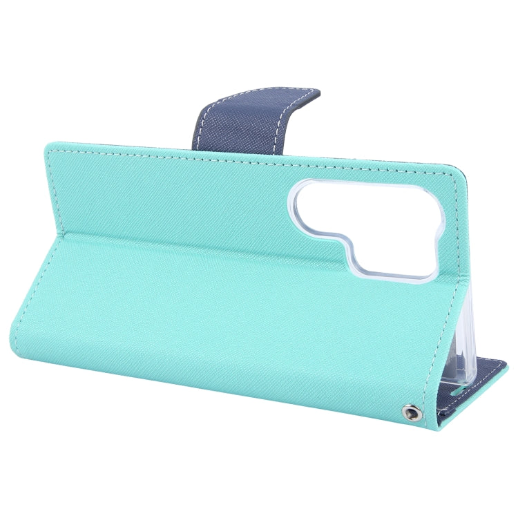 Pour Samsung Galaxy S24 Ultra 5G GOOSPERY FANCY DIARY Étui de téléphone en cuir texturé (Vert Menthe)