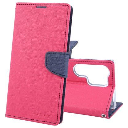 For Samsung Galaxy S24 Ultra 5G GOOSPERY FANCY DIARY Cross Texture Leather Phone Case(Rose Red)