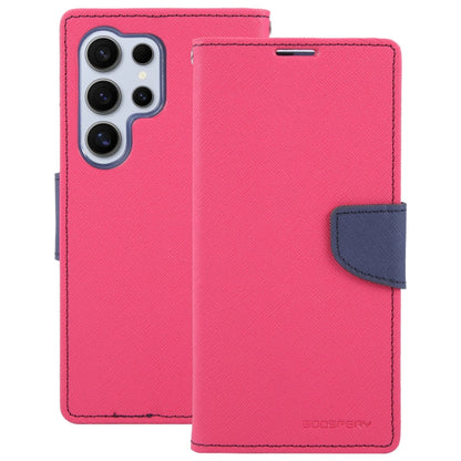 For Samsung Galaxy S24 Ultra 5G GOOSPERY FANCY DIARY Cross Texture Leather Phone Case(Rose Red)