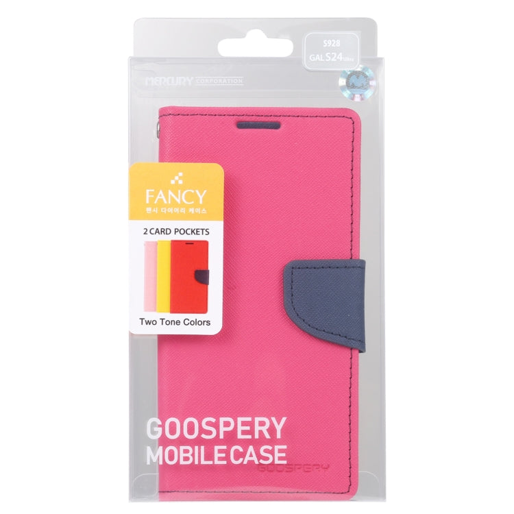 For Samsung Galaxy S24 Ultra 5G GOOSPERY FANCY DIARY Cross Texture Leather Phone Case(Rose Red)