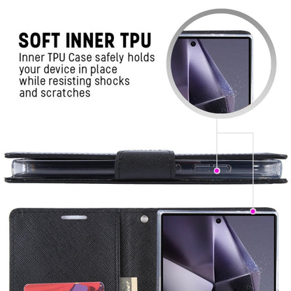 For Samsung Galaxy S24 Ultra 5G GOOSPERY FANCY DIARY Cross Texture Leather Phone Case(Rose Red)