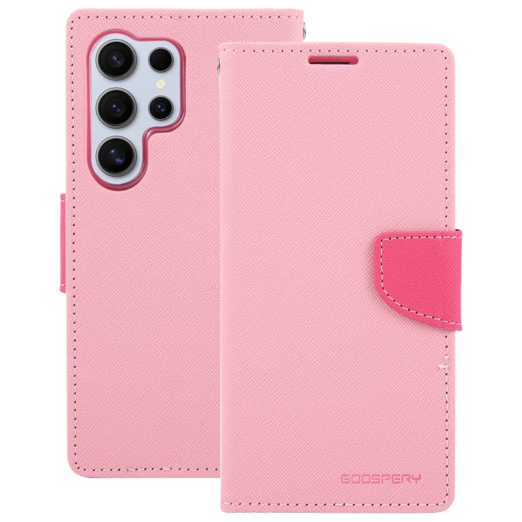 For Samsung Galaxy S24 Ultra 5G GOOSPERY FANCY DIARY Cross Texture Leather Phone Case(Pink)
