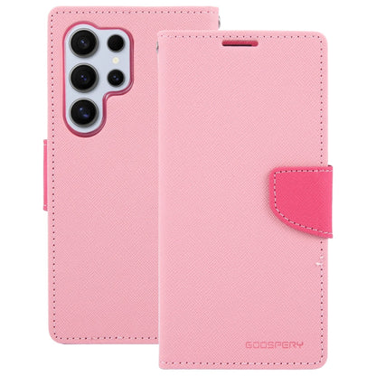For Samsung Galaxy S24 Ultra 5G GOOSPERY FANCY DIARY Cross Texture Leather Phone Case(Pink)