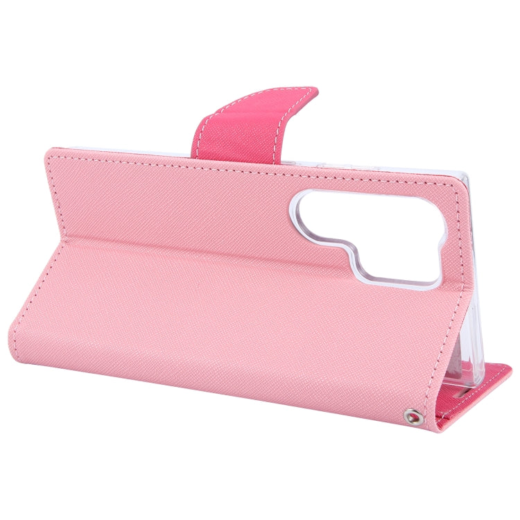 For Samsung Galaxy S24 Ultra 5G GOOSPERY FANCY DIARY Cross Texture Leather Phone Case(Pink)