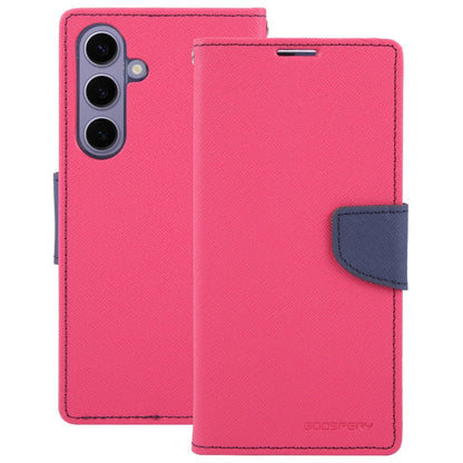For Samsung Galaxy S24 5G GOOSPERY FANCY DIARY Cross Texture Leather Phone Case(Rose Red)