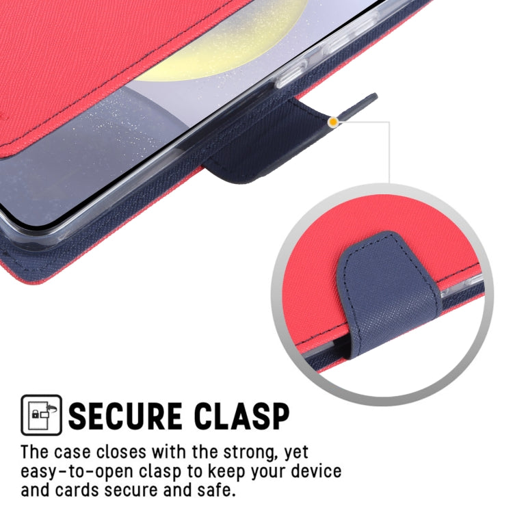 For Samsung Galaxy S24 5G GOOSPERY FANCY DIARY Cross Texture Leather Phone Case(Rose Red)