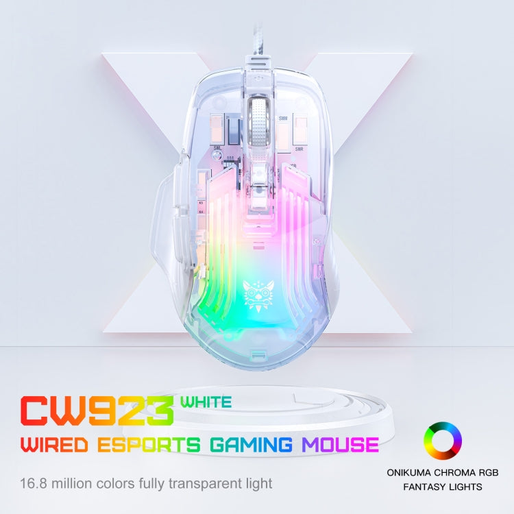 ONIKUMA CW923 RGB Lighting Wired Mouse(Transparent)