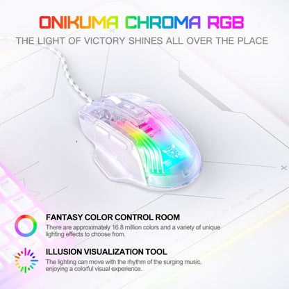 ONIKUMA CW923 RGB Lighting Wired Mouse(Transparent)