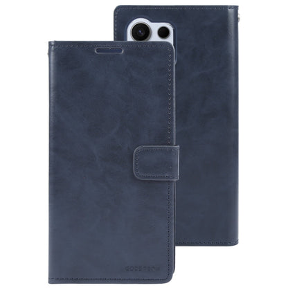 Pour Samsung Galaxy S24 Ultra 5G Étui de téléphone en cuir GOOSPERY MANSOOR DIARY avec 9 fentes pour cartes (bleu foncé)