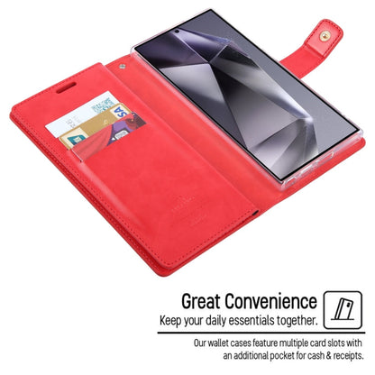 Pour Samsung Galaxy S24 Ultra 5G Étui de téléphone en cuir GOOSPERY MANSOOR DIARY avec 9 fentes pour cartes (bleu foncé)
