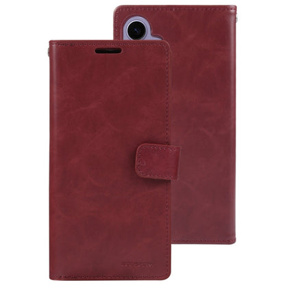 For Samsung Galaxy S24+ 5G GOOSPERY MANSOOR DIARY 9 Card Slots Leather Phone Case(Wine Red)