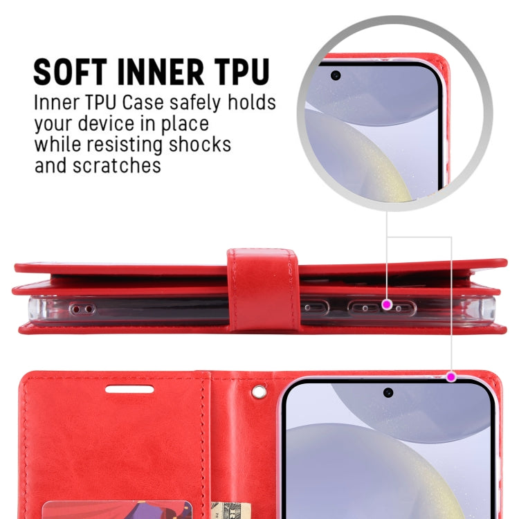 For Samsung Galaxy S24+ 5G GOOSPERY MANSOOR DIARY 9 Card Slots Leather Phone Case(Wine Red)