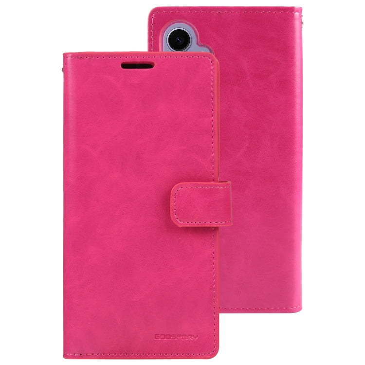 For Samsung Galaxy S24+ 5G GOOSPERY MANSOOR DIARY 9 Card Slots Leather Phone Case(Rose Red)