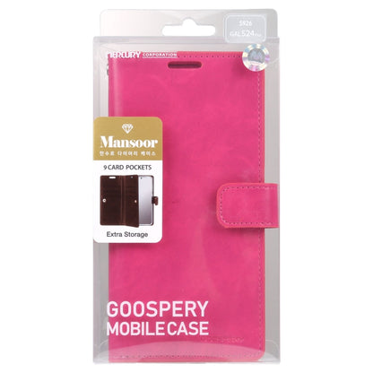 For Samsung Galaxy S24+ 5G GOOSPERY MANSOOR DIARY 9 Card Slots Leather Phone Case(Rose Red)