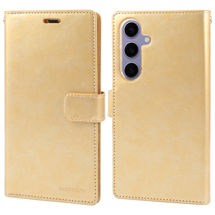 For Samsung Galaxy S24+ 5G GOOSPERY MANSOOR DIARY 9 Card Slots Leather Phone Case(Gold)