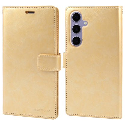 For Samsung Galaxy S24+ 5G GOOSPERY MANSOOR DIARY 9 Card Slots Leather Phone Case(Gold)