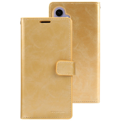 For Samsung Galaxy S24+ 5G GOOSPERY MANSOOR DIARY 9 Card Slots Leather Phone Case(Gold)