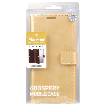 For Samsung Galaxy S24+ 5G GOOSPERY MANSOOR DIARY 9 Card Slots Leather Phone Case(Gold)