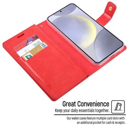 For Samsung Galaxy S24+ 5G GOOSPERY MANSOOR DIARY 9 Card Slots Leather Phone Case(Gold)