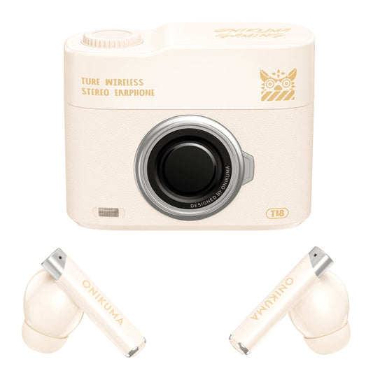Écouteurs sans fil Bluetooth 5.3 ONIKUMA T18 (Beige)