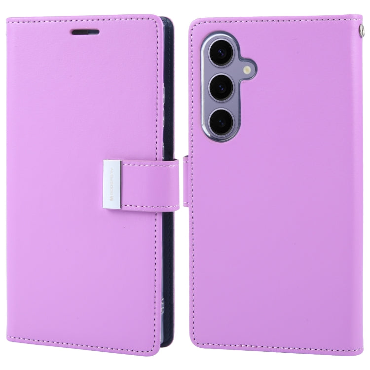 For Samsung Galaxy S24+ 5G GOOSPERY RICH DIARY Crazy Horse Texture Leather Phone Case(Purple)