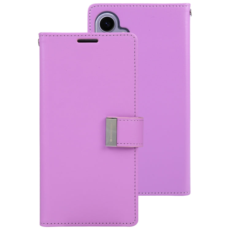 For Samsung Galaxy S24+ 5G GOOSPERY RICH DIARY Crazy Horse Texture Leather Phone Case(Purple)