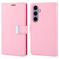 For Samsung Galaxy S24+ 5G GOOSPERY RICH DIARY Crazy Horse Texture Leather Phone Case(Pink)