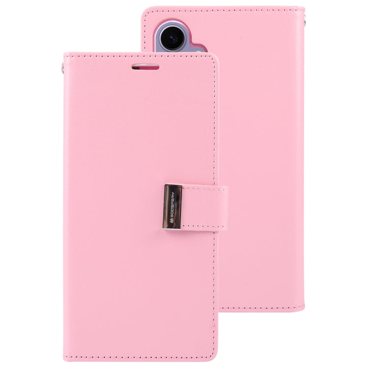 For Samsung Galaxy S24+ 5G GOOSPERY RICH DIARY Crazy Horse Texture Leather Phone Case(Pink)