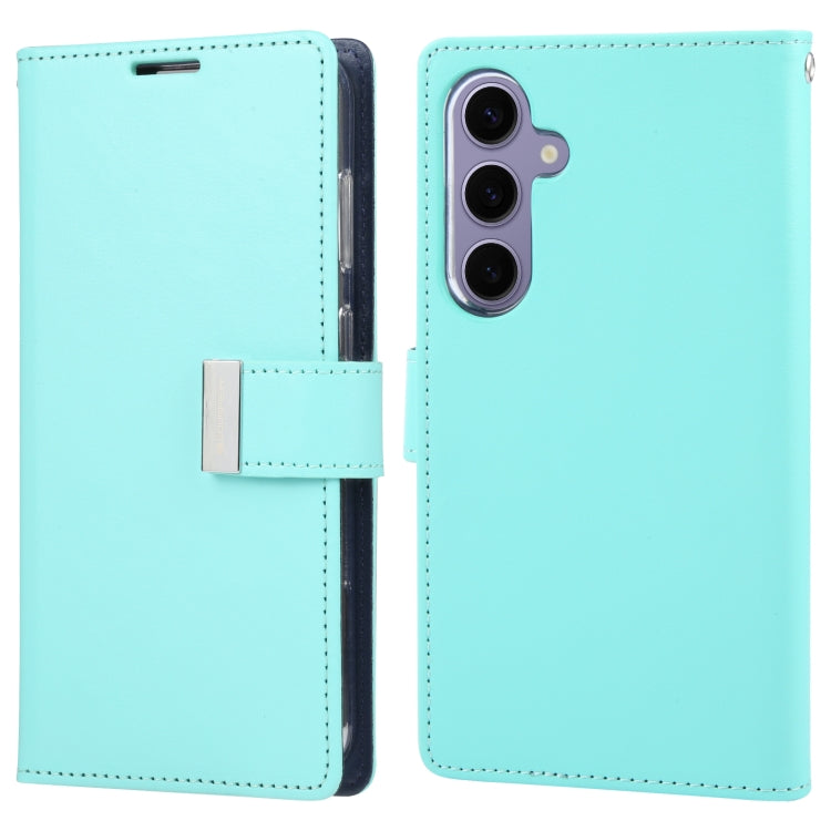 Pour Samsung Galaxy S24+ 5G Étui de téléphone en cuir texturé Crazy Horse GOOSPERY RICH DIARY (Vert menthe)