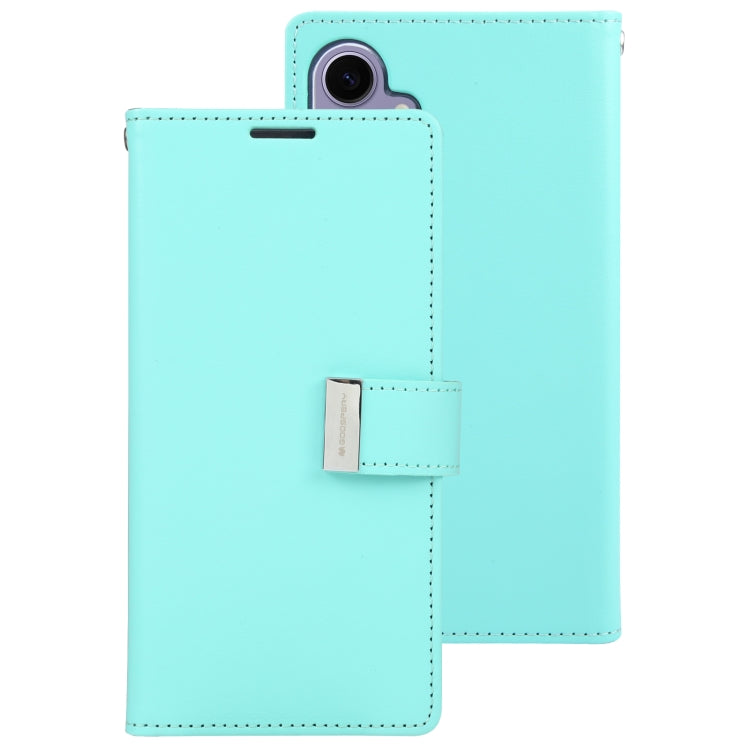 Pour Samsung Galaxy S24+ 5G Étui de téléphone en cuir texturé Crazy Horse GOOSPERY RICH DIARY (Vert menthe)