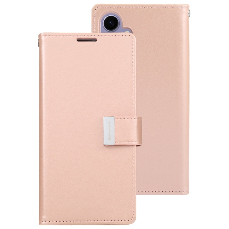 For Samsung Galaxy S24 5G GOOSPERY RICH DIARY Crazy Horse Texture Leather Phone Case(Rose Gold)