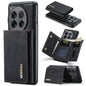 For OnePlus 12 DG.MING M1 Series 3-Fold Multi Card Wallet + Magnetic Phone Case(Black)
