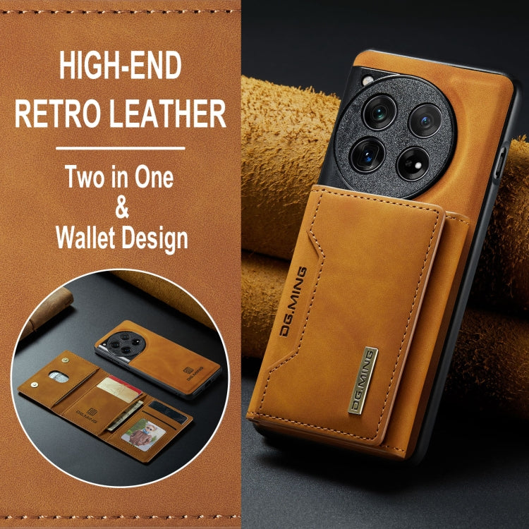 For OnePlus 12 DG.MING M2 Series 3-Fold Multi Card Bag + Magnetic Phone Case(Brown)