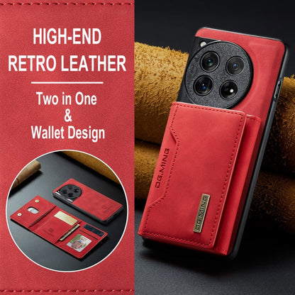 For OnePlus 12 DG.MING M2 Series 3-Fold Multi Card Bag + Magnetic Phone Case(Red)