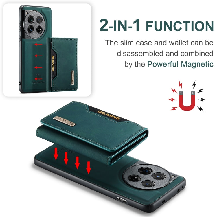 For OnePlus 12 DG.MING M2 Series 3-Fold Multi Card Bag + Magnetic Phone Case(Green)