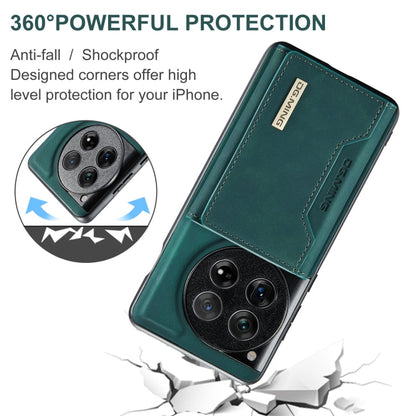 For OnePlus 12 DG.MING M2 Series 3-Fold Multi Card Bag + Magnetic Phone Case(Green)