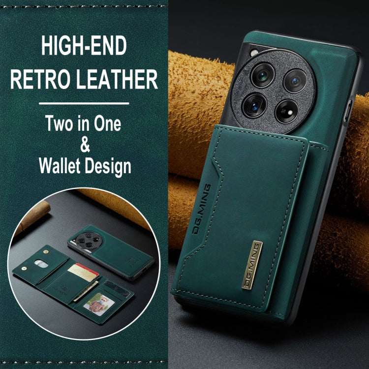 For OnePlus 12 DG.MING M2 Series 3-Fold Multi Card Bag + Magnetic Phone Case(Green)