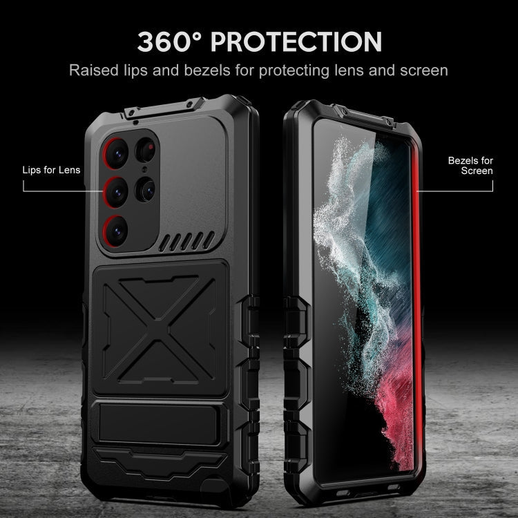Pour Samsung Galaxy S24 Ultra 5G R-JUST Coque de téléphone étanche à vie, anti-poussière, antichoc (noir)