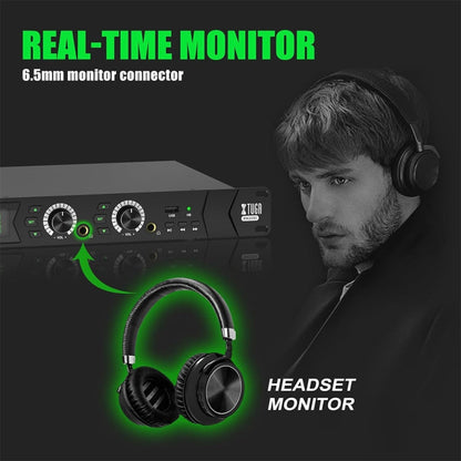 XTUGA RW2090 Professional Stage Wireless 2 Channel In Ear Monitoring System 2 in 1(AU Plug)