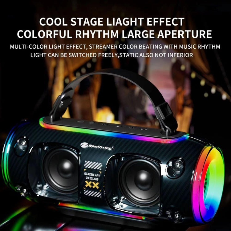 New Rixing NR8806 Portable Outdoor Wireless Bluetooth Speaker RGB Colorful Subwoofer, Style:Without Mic(Blue)
