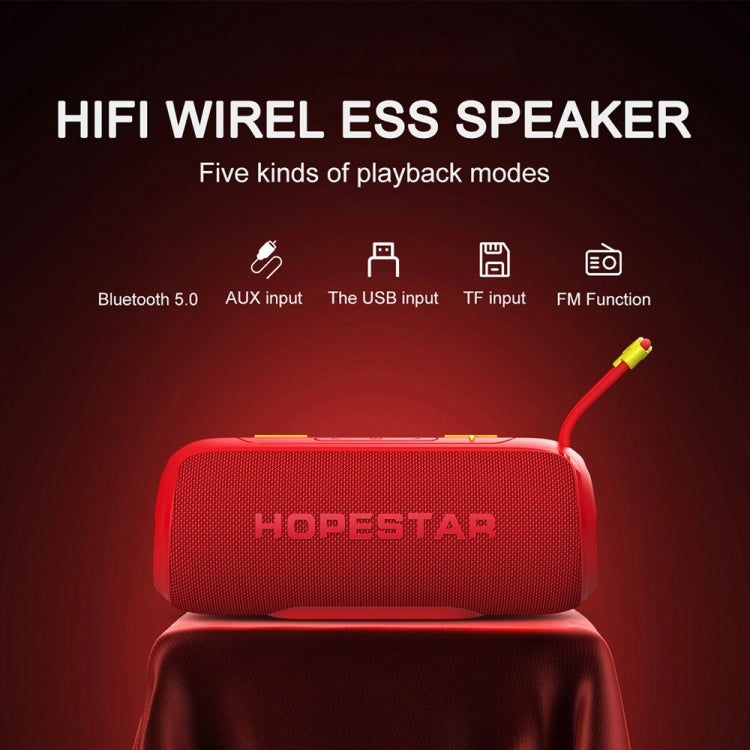 HOPESTAR P26 Outdoor Portable lPX6 Waterproof Dazzling Bluetooth Speaker(Red)