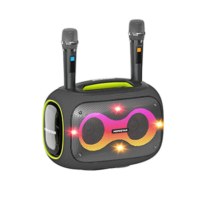 Enceinte Bluetooth Karaoké HOPESTAR Party Box 120W avec 2 Microphones (Gris)