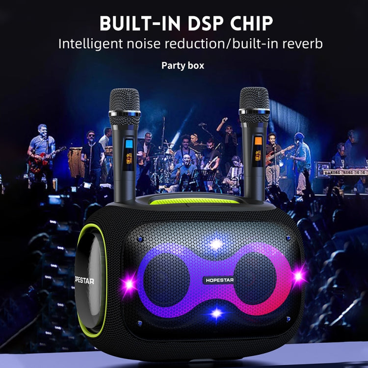 Enceinte Bluetooth Karaoké HOPESTAR Party Box 120W avec 2 Microphones (Gris)