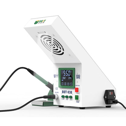 BEST BST-938 Instrument à souder électrique LED avec fumoir et purificateur de fumée, station de soudage avec ventilateur d'extraction, prise US