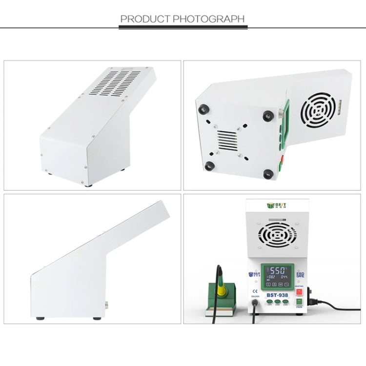 BEST BST-938 Instrument à souder électrique LED avec fumoir et purificateur de fumée, station de soudage avec ventilateur d'extraction, prise US