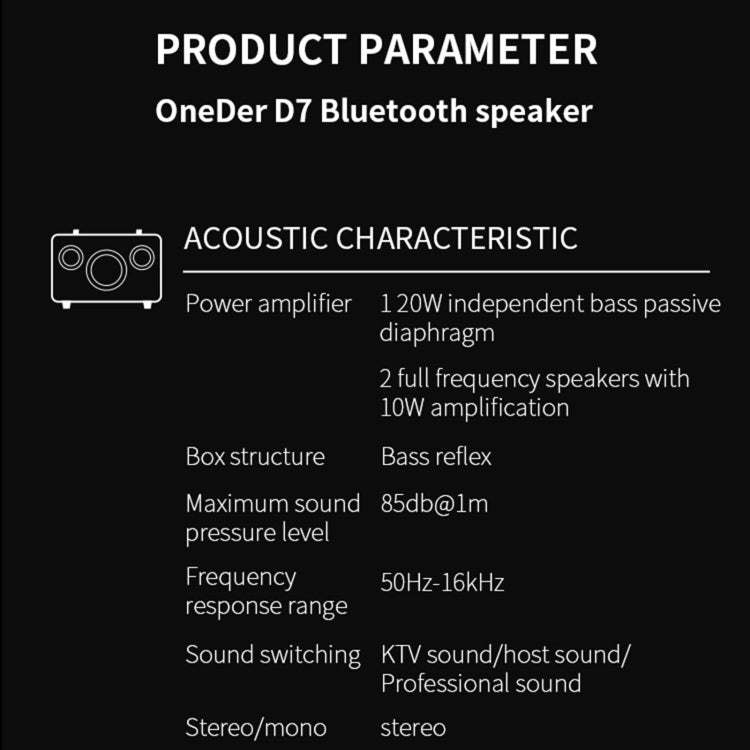 Oneder D7 Bluetooth Speaker Outdoor Karaoke Wireless Speakers With Two Mic(Orange)