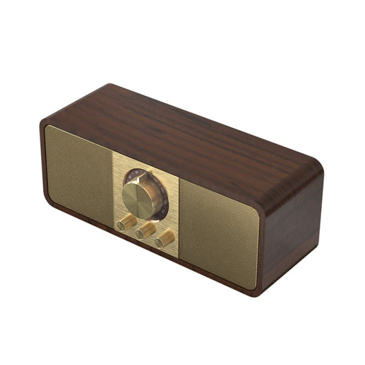 OneDer JY82 Wooden Retro Styling Wireless Speaker HIFI Classic FM Radio Support TF / U-Disk / AUX(Walnut Wood)