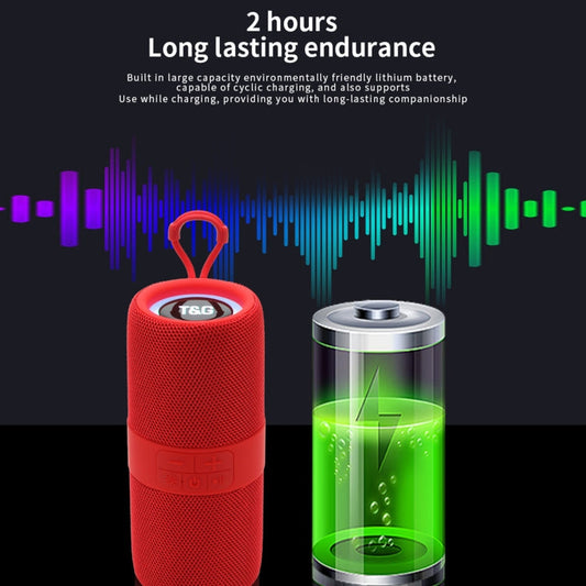 T&G TG-671 Portable Wireless 3D Stereo Subwoofer Speaker with FM/USB/LED(Blue)